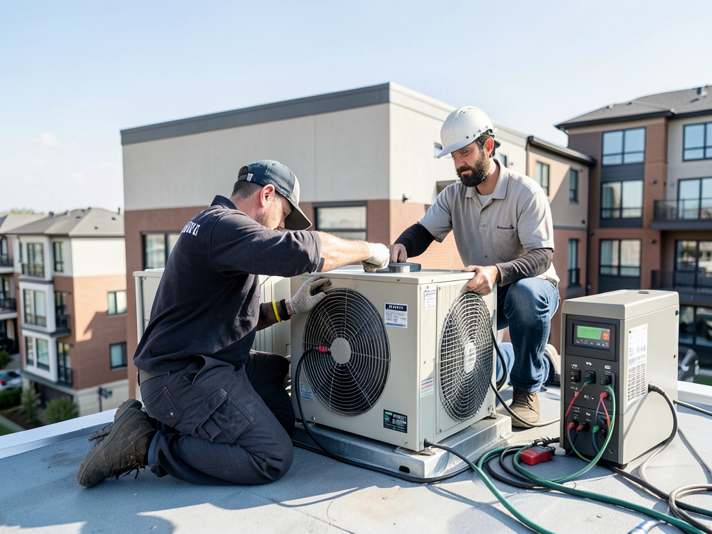 Maintaining rooftop hvac units on modern townhomes